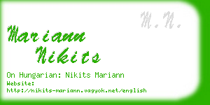 mariann nikits business card